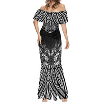 Custom New Zealand Fishing Mermaid Dress Aotearoa Maori Koru LT05 - Polynesian Pride
