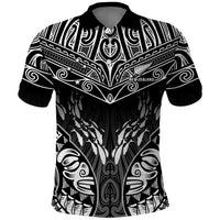 Custom New Zealand Fishing Polo Shirt Aotearoa Maori Koru LT05 Black - Polynesian Pride