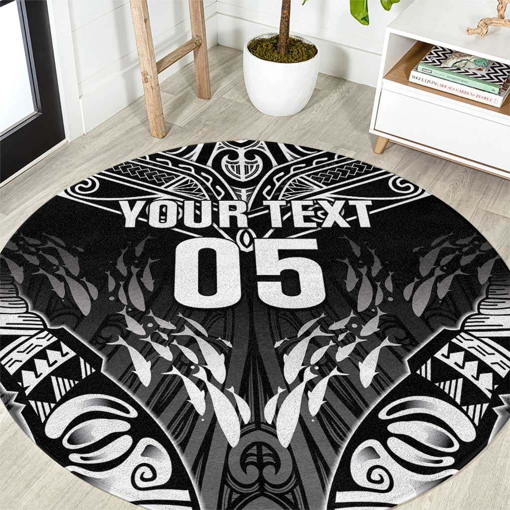 Custom New Zealand Fishing Round Carpet Aotearoa Maori Koru - Polynesian Pride