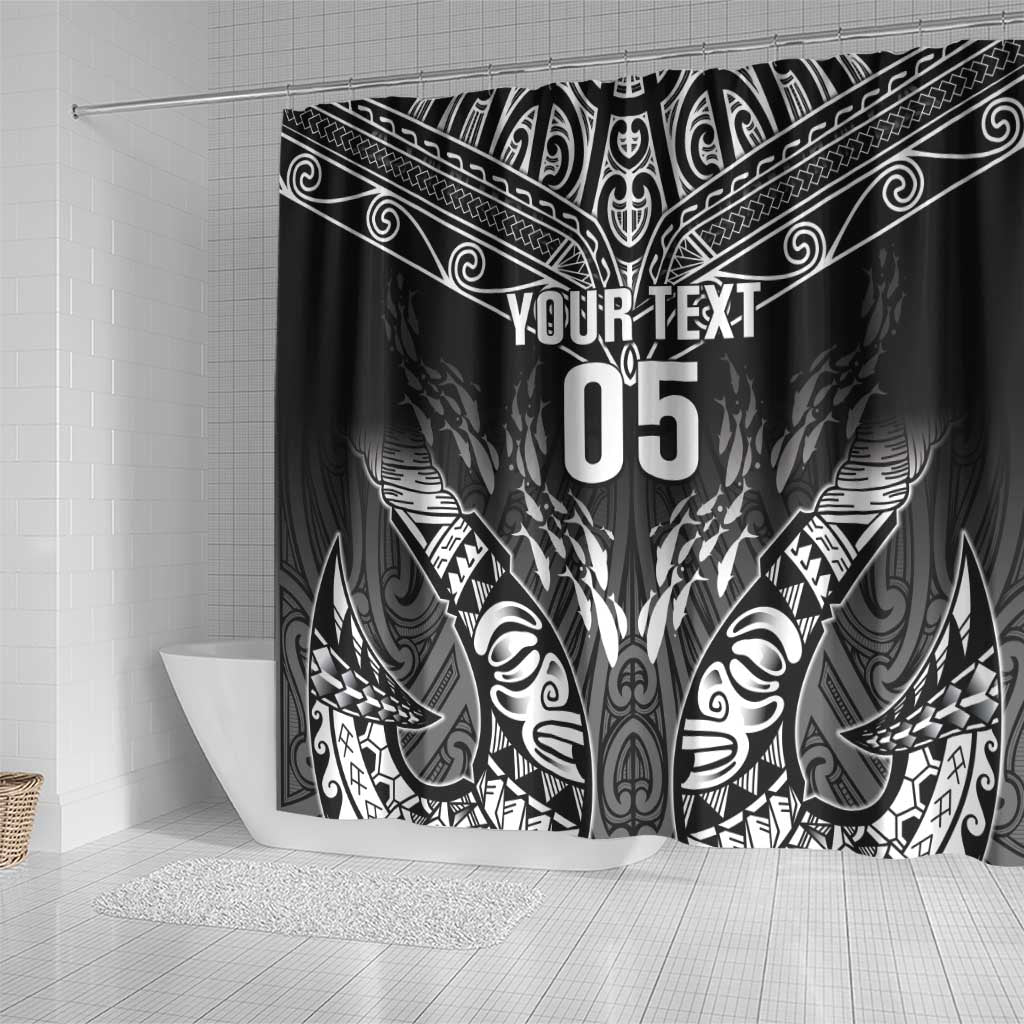 Custom New Zealand Fishing Shower Curtain Aotearoa Maori Koru - Polynesian Pride