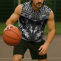 Custom New Zealand Fishing Sleeveless Zip Hoodie Aotearoa Maori Koru - Polynesian Pride