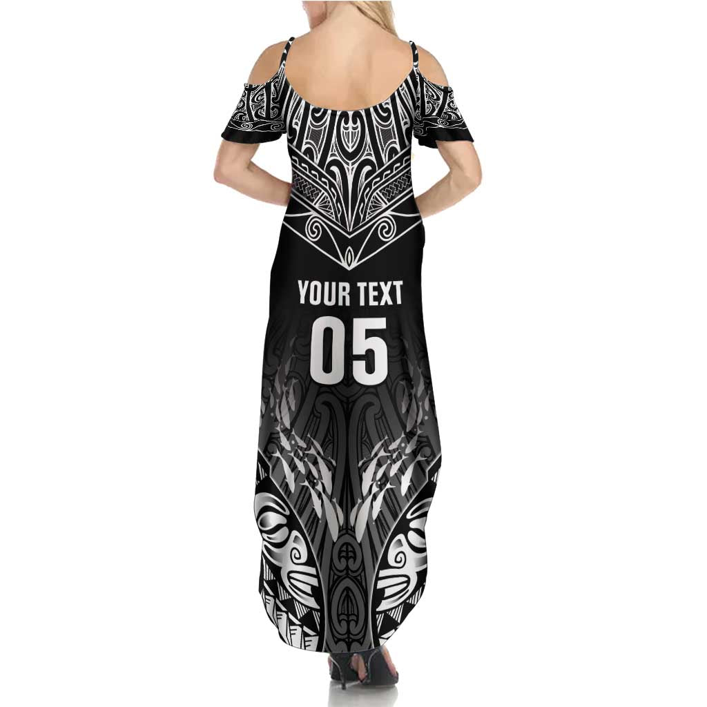 Custom New Zealand Fishing Summer Maxi Dress Aotearoa Maori Koru - Polynesian Pride