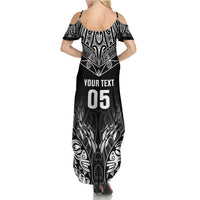 Custom New Zealand Fishing Summer Maxi Dress Aotearoa Maori Koru - Polynesian Pride