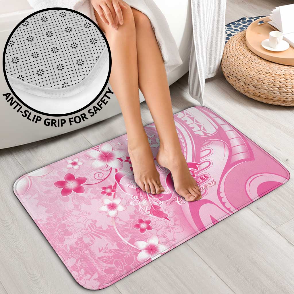 Memorial Pink Breast Cancer Awareness Bathroom Set Plumeria Floral Tribal Pattern - Polynesian Pride
