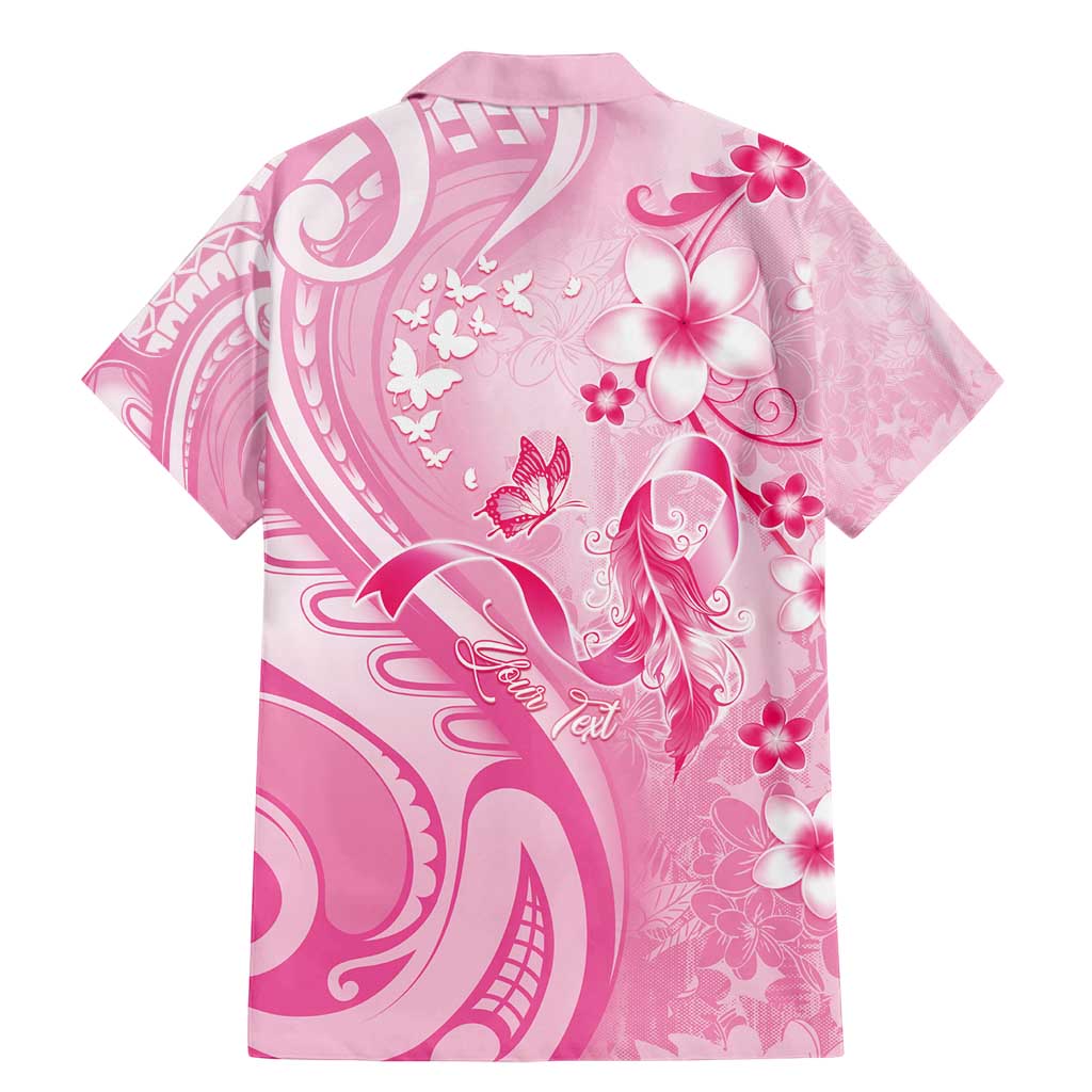 Personalised Memorial Pink Breast Cancer Awareness Family Matching Mermaid Dress and Hawaiian Shirt Plumeria Floral Tribal Pattern - Polynesian Pride