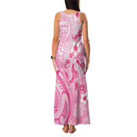 Personalised Memorial Pink Breast Cancer Awareness Family Matching Tank Maxi Dress and Hawaiian Shirt Plumeria Floral Tribal Pattern - Polynesian Pride