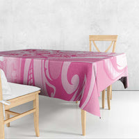 Memorial Pink Breast Cancer Awareness Tablecloth Plumeria Floral Tribal Pattern - Polynesian Pride