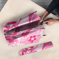 Memorial Pink Breast Cancer Awareness Umbrella Plumeria Floral Tribal Pattern - Polynesian Pride