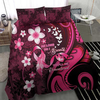 Memorial Breast Cancer Awareness Bedding Set Plumeria Floral Tribal Pattern - Polynesian Pride