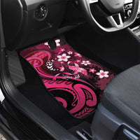 Personalised Memorial Breast Cancer Awareness Car Mats Plumeria Floral Tribal Pattern - Polynesian Pride