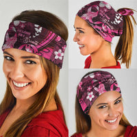 Memorial Breast Cancer Awareness Neck Gaiter Plumeria Floral Tribal Pattern LT05 - Polynesian Pride