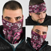 Memorial Breast Cancer Awareness Neck Gaiter Plumeria Floral Tribal Pattern LT05 - Polynesian Pride