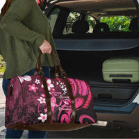 Memorial Breast Cancer Awareness Travel Bag Plumeria Floral Tribal Pattern - Polynesian Pride