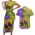 Personalised Hawaii Mardi Gras Couples Matching Short Sleeve Bodycon Dress and Hawaiian Shirt Polynesian Pattern With Glitter Style LT05 Yellow - Polynesian Pride