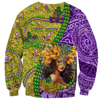 Personalised Hawaii Mardi Gras Sweatshirt Polynesian Pattern With Glitter Style LT05 - Polynesian Pride