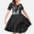 Hawaii Ukulele Family Matching Off The Shoulder Long Sleeve Dress and Hawaiian Shirt Polynesian Pattern Mix Hibiscus Black Version LT05