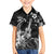 Hawaii Ukulele Family Matching Off The Shoulder Long Sleeve Dress and Hawaiian Shirt Polynesian Pattern Mix Hibiscus Black Version LT05