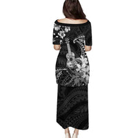 Hawaii Ukulele Puletasi Polynesian Pattern Mix Hibiscus Black Version LT05 - Polynesian Pride