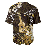 Hawaii Ukulele Baseball Jersey Polynesian Pattern Mix Hibiscus Gold Version LT05 - Polynesian Pride