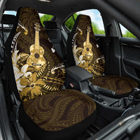 Hawaii Ukulele Car Seat Cover Polynesian Pattern Mix Hibiscus Gold Version