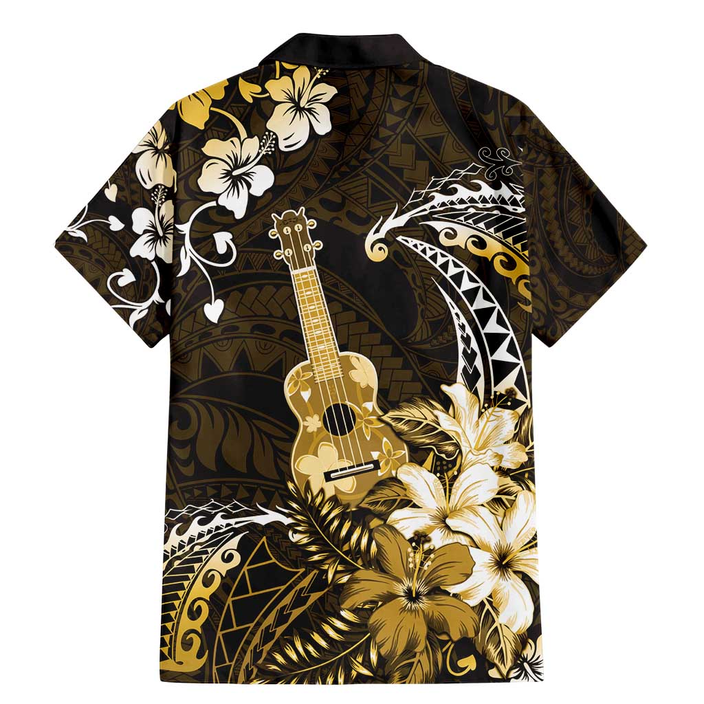Hawaii Ukulele Family Matching Mermaid Dress and Hawaiian Shirt Polynesian Pattern Mix Hibiscus Gold Version LT05 - Polynesian Pride