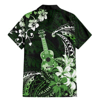 Hawaii Ukulele Family Matching Mermaid Dress and Hawaiian Shirt Polynesian Pattern Mix Hibiscus Green Version LT05 - Polynesian Pride