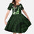 Hawaii Ukulele Family Matching Off The Shoulder Long Sleeve Dress and Hawaiian Shirt Polynesian Pattern Mix Hibiscus Green Version LT05