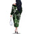 Hawaii Ukulele Family Matching Off The Shoulder Long Sleeve Dress and Hawaiian Shirt Polynesian Pattern Mix Hibiscus Green Version LT05