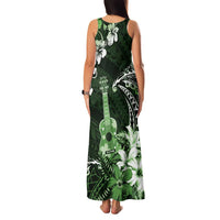 Hawaii Ukulele Family Matching Tank Maxi Dress and Hawaiian Shirt Polynesian Pattern Mix Hibiscus Green Version LT05 - Polynesian Pride