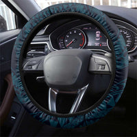 Hawaii Ukulele Steering Wheel Cover Polynesian Pattern Mix Hibiscus Blue Version