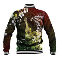 Hawaii Ukulele Baseball Jacket Polynesian Pattern Mix Hibiscus Reggae Version LT05 - Polynesian Pride