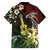 Hawaii Ukulele Family Matching Off The Shoulder Long Sleeve Dress and Hawaiian Shirt Polynesian Pattern Mix Hibiscus Reggae Version LT05