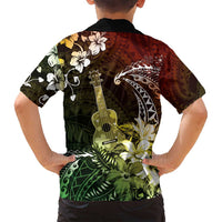 Hawaii Ukulele Family Matching Tank Maxi Dress and Hawaiian Shirt Polynesian Pattern Mix Hibiscus Reggae Version LT05 - Polynesian Pride