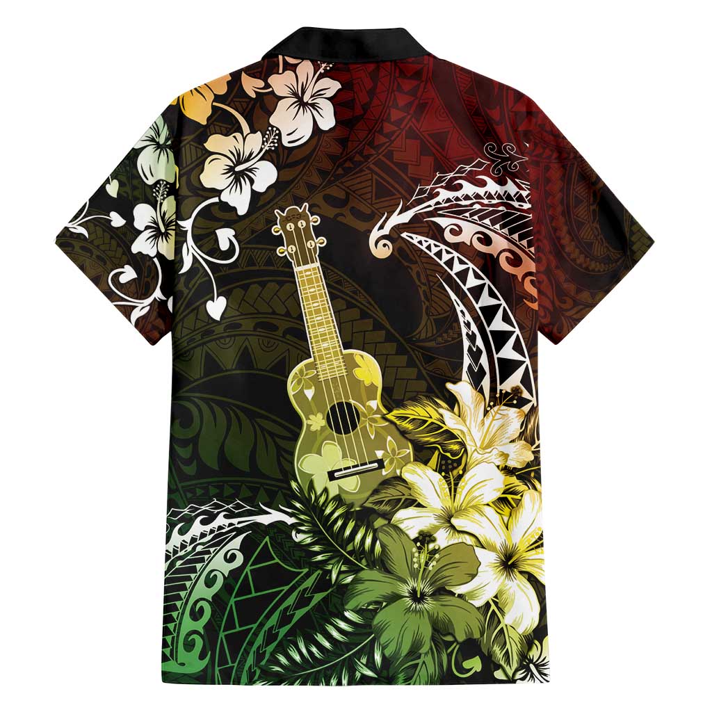 Hawaii Ukulele Family Matching Tank Maxi Dress and Hawaiian Shirt Polynesian Pattern Mix Hibiscus Reggae Version LT05 - Polynesian Pride