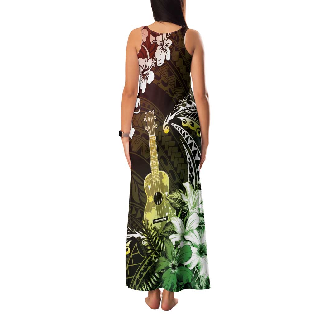 Hawaii Ukulele Family Matching Tank Maxi Dress and Hawaiian Shirt Polynesian Pattern Mix Hibiscus Reggae Version LT05 - Polynesian Pride