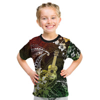 Hawaii Ukulele Kid T Shirt Polynesian Pattern Mix Hibiscus Reggae Version LT05 Reggae - Polynesian Pride