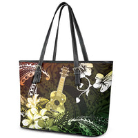 Hawaii Ukulele Leather Tote Bag Polynesian Pattern Mix Hibiscus Reggae Version LT05 - Polynesian Pride