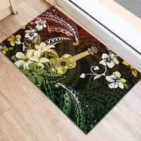 Hawaii Ukulele Rubber Doormat Polynesian Pattern Mix Hibiscus Reggae Version LT05 - Polynesian Pride