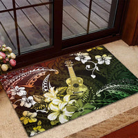 Hawaii Ukulele Rubber Doormat Polynesian Pattern Mix Hibiscus Reggae Version LT05 - Polynesian Pride