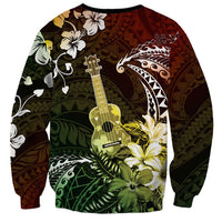 Hawaii Ukulele Sweatshirt Polynesian Pattern Mix Hibiscus Reggae Version LT05 - Polynesian Pride