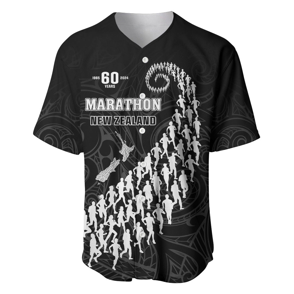 Custom New Zealand Marathon Baseball Jersey Maori Style LT05 Black - Polynesian Pride