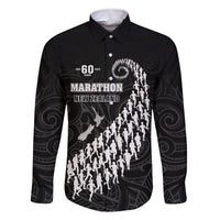 Custom New Zealand Marathon Family Matching Long Sleeve Bodycon Dress and Hawaiian Shirt Maori Style