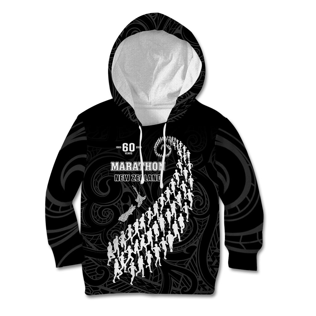 Custom New Zealand Marathon Kid Hoodie Maori Style