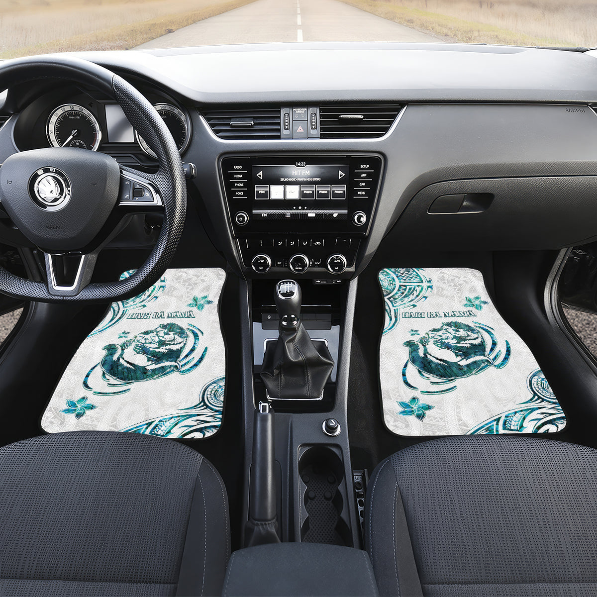 New Zealand Aotearoa Hari Ra Mama Car Mats A Mother's Love Is Like No Otter LT05 Set 2pcs - Front White - Polynesian Pride
