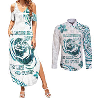 New Zealand Aotearoa Hari Ra Mama Couples Matching Summer Maxi Dress and Long Sleeve Button Shirt A Mother's Love Is Like No Otter