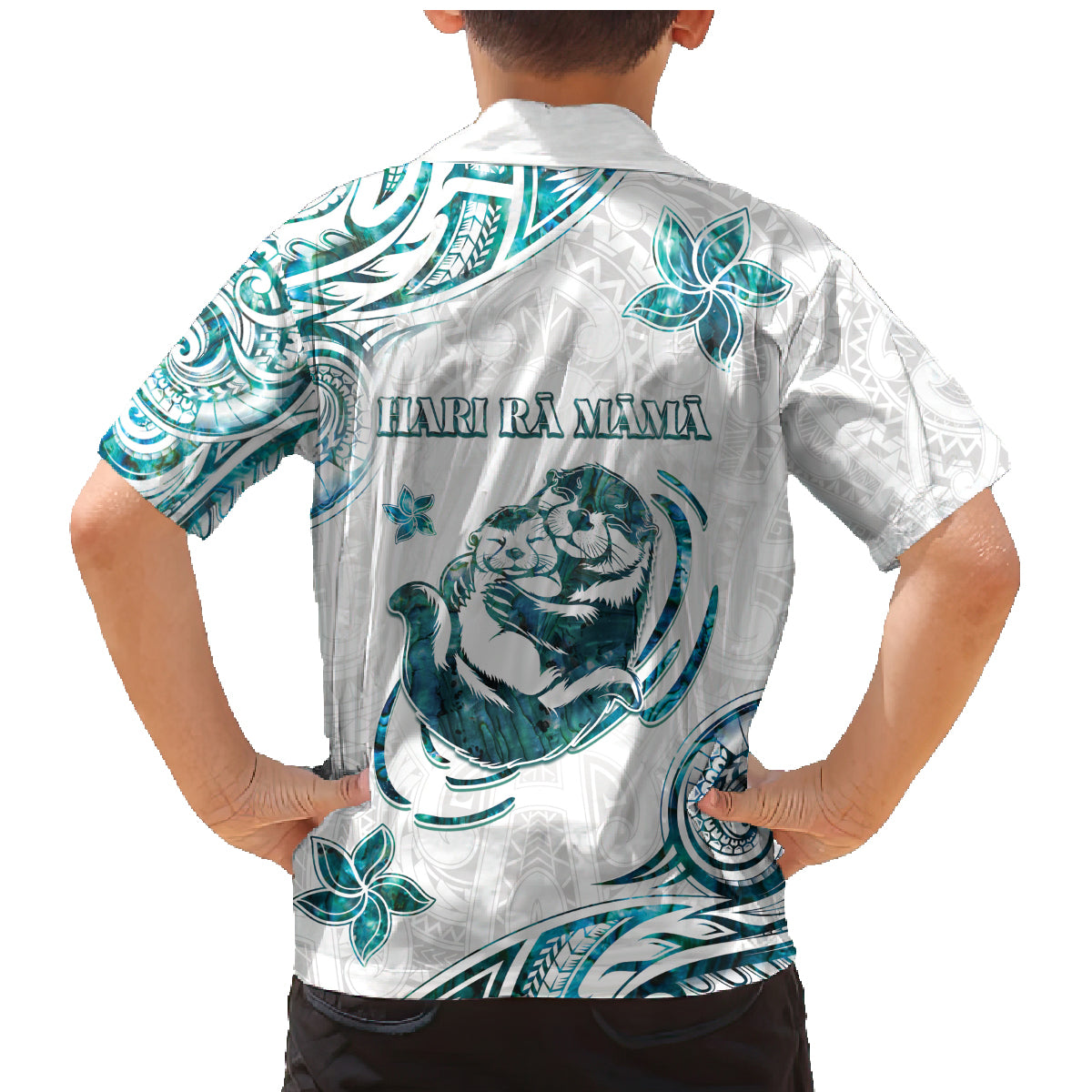 New Zealand Aotearoa Hari Ra Mama Family Matching Mermaid Dress and Hawaiian Shirt A Mother's Love Is Like No Otter LT05 - Polynesian Pride