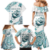 New Zealand Aotearoa Hari Ra Mama Family Matching Mermaid Dress and Hawaiian Shirt A Mother's Love Is Like No Otter LT05 - Polynesian Pride