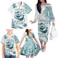 New Zealand Aotearoa Hari Ra Mama Family Matching Off The Shoulder Long Sleeve Dress and Hawaiian Shirt A Mother's Love Is Like No Otter