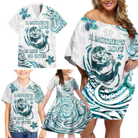 New Zealand Aotearoa Hari Ra Mama Family Matching Off Shoulder Short Dress and Hawaiian Shirt A Mother's Love Is Like No Otter LT05 - Polynesian Pride