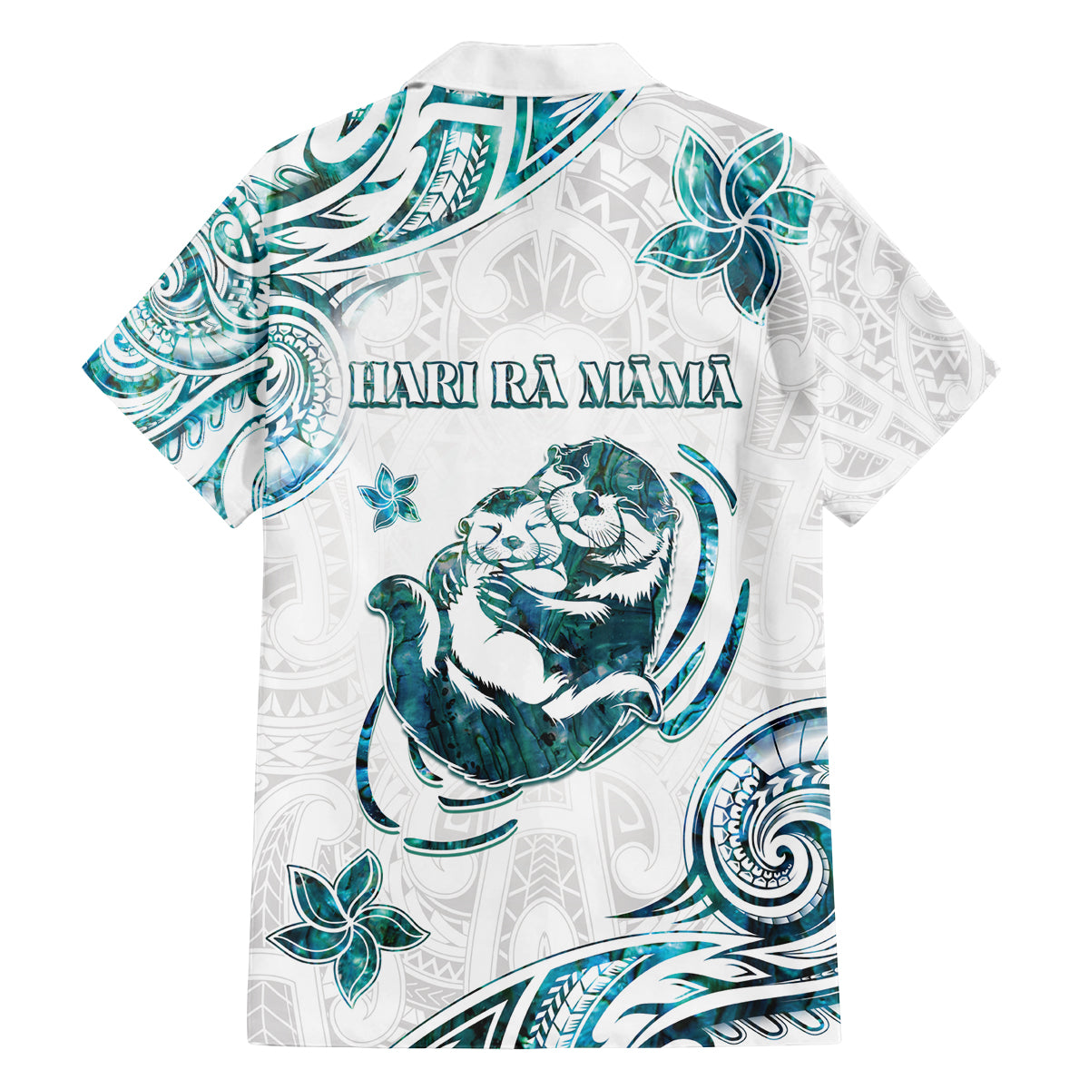 New Zealand Aotearoa Hari Ra Mama Family Matching Off Shoulder Short Dress and Hawaiian Shirt A Mother's Love Is Like No Otter LT05 - Polynesian Pride